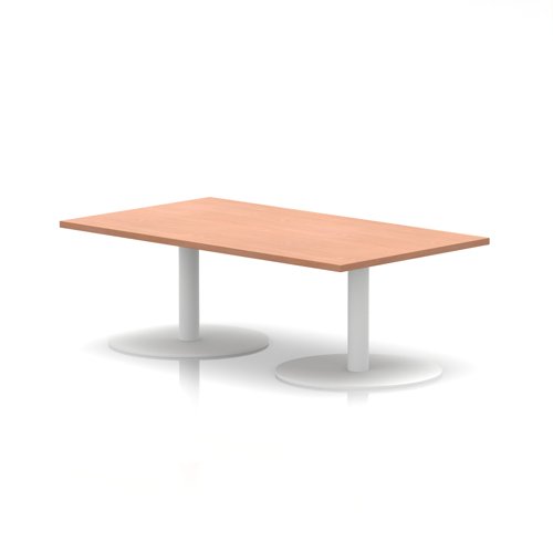 Italia 1400 x 800mm Rectangular Coffee Table Beech Top 475mm High White Leg