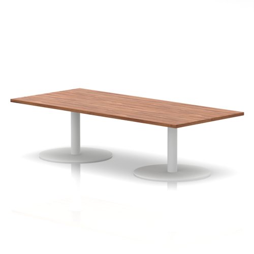 Italia 1800 x 800mm Rectangular Coffee Table Walnut Top 475mm High White Leg