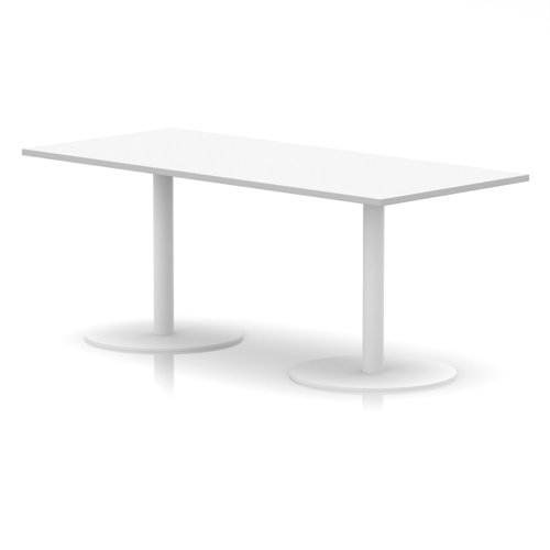 Italia 1800 x 800mm Poseur Rectangular Table White Top 720mm High White Leg