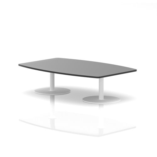 Italia 1800mm High Gloss Coffee Table Black Top 475mm High White Leg