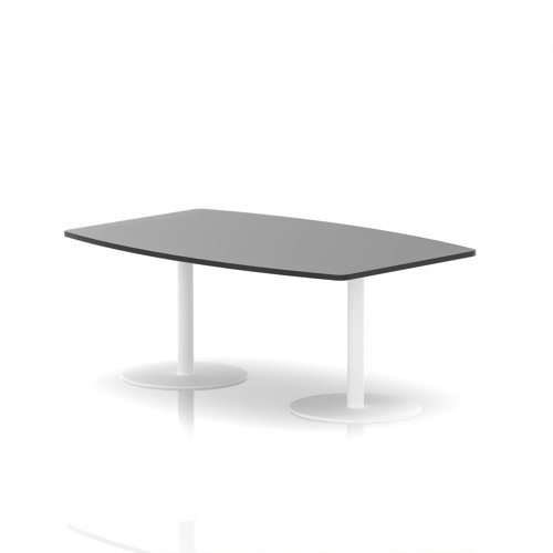Italia 1800mm Poseur High Gloss Table Black Top 725mm High White Leg