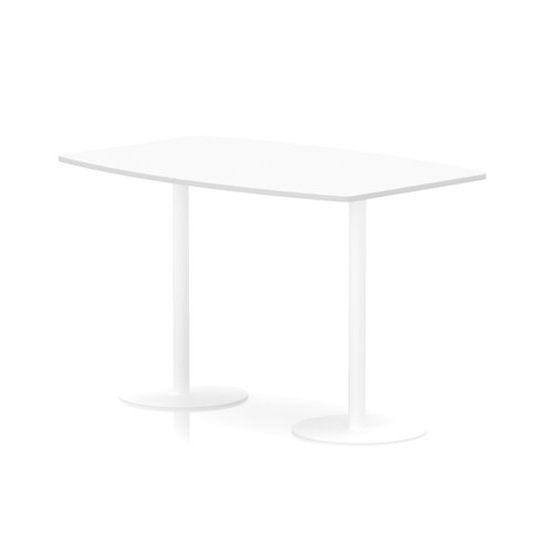 Italia 1800mm Poseur High Gloss Table White Top 1145mm High White Leg