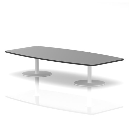 Italia 2400mm High Gloss Coffee Table Black Top 475mm High White Leg