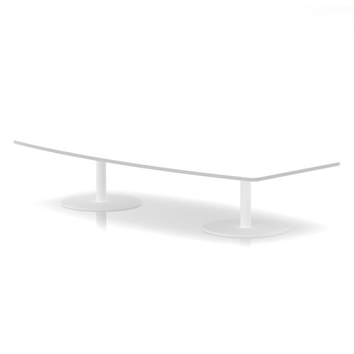 Italia 2400mm High Gloss Coffee Table White Top 475mm High White Leg