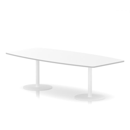 Italia 2400mm Poseur High Gloss Table White Top 725mm High White Leg