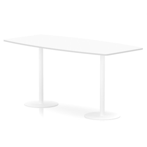 Italia 2400mm Poseur High Gloss Table White Top 1145mm High White Leg