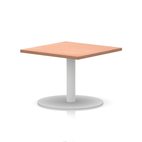 Italia 800mm Square Coffee Table Beech Top 475mm High White Leg