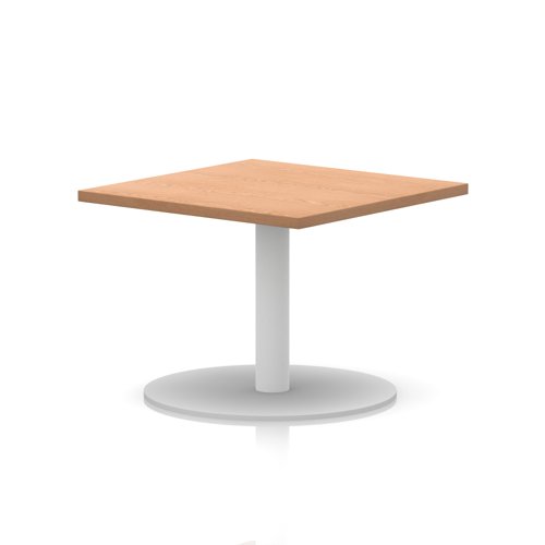 Italia 800mm Square Coffee Table Oak Top 475mm High White Leg