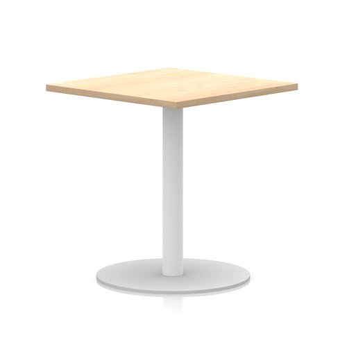 Italia 800mm Poseur Square Table Maple Top 720mm High White Leg