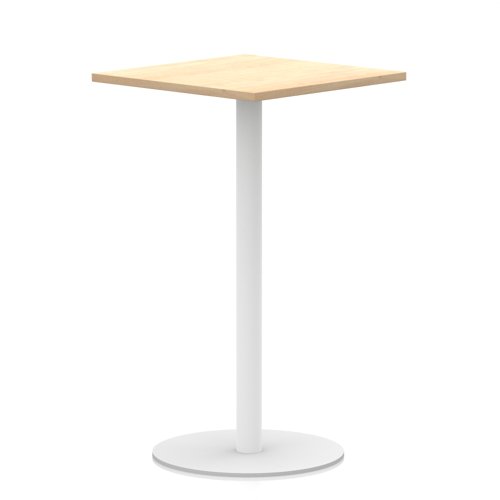 Italia 800mm Poseur Square Table Maple Top 1145mm High White Leg