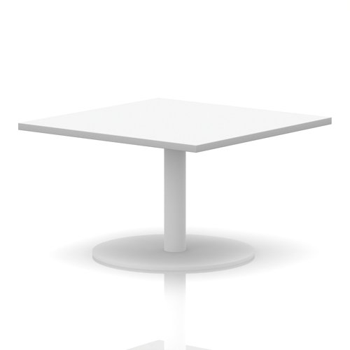 Italia 1000mm Square Coffee Table White Top 475mm High White Leg