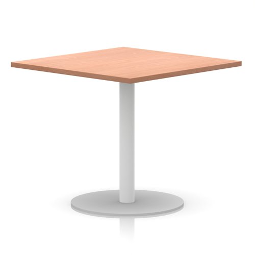 Italia 1000mm Poseur Square Table Beech Top 720mm High White Leg