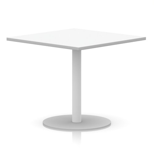 Italia 1000mm Poseur Square Table White Top 720mm High White Leg