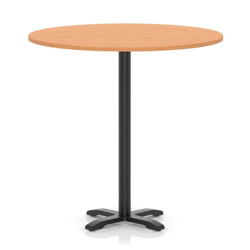 Italia 1200mm Poseur Round Table Beech Top 1170mm High Black Leg Cross Base