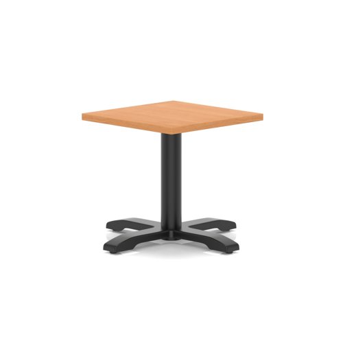 Italia 600mm Square Coffee Table Beech Top 495mm High Black Leg Cross Base