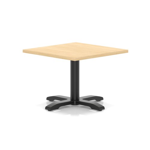 Italia 800mm Square Coffee Table Maple Top 495mm High Black Leg Cross Base