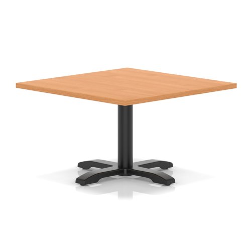 Italia 1000mm Square Coffee Table Beech Top 495mm High Black Leg Cross Base