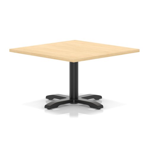 Italia 1000mm Square Coffee Table Maple Top 495mm High Black Leg Cross Base