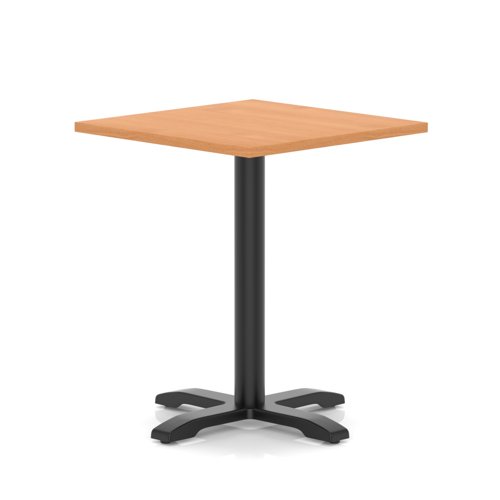 Italia 800mm Poseur Square Table Beech Top 750mm High Black Leg Cross Base