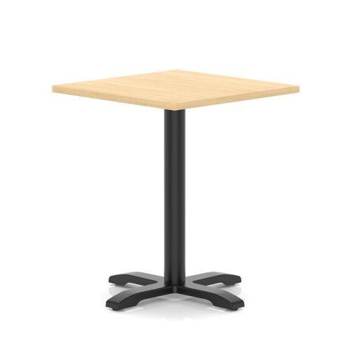 Italia 800mm Poseur Square Table Maple Top 750mm High Black Leg Cross Base