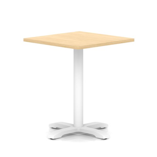 Italia 800mm Poseur Square Table Maple Top 750mm High White Leg Cross Base