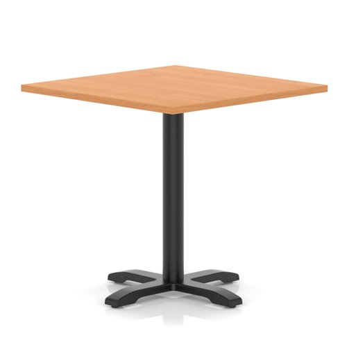 Italia 1000mm Poseur Square Table Beech Top 750mm High Black Leg Cross Base