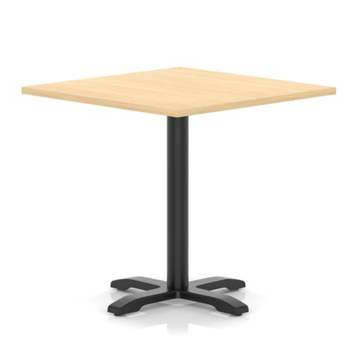 Italia 1000mm Poseur Square Table Maple Top 750mm High Black Leg Cross Base