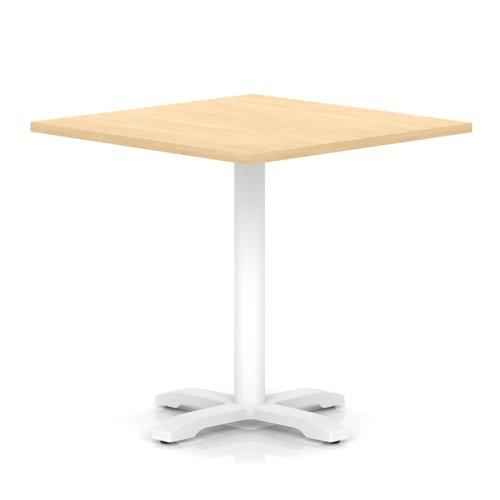 Italia 1000mm Poseur Square Table Maple Top 750mm High White Leg Cross Base