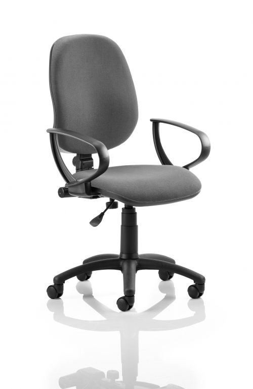 Eclipse Plus I Charcoal Chair With Loop Arms KC0016