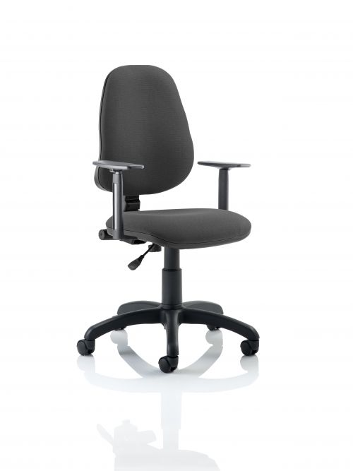 Eclipse I Lever Task Operator Chair Charcoal With Height Adjustable Arms