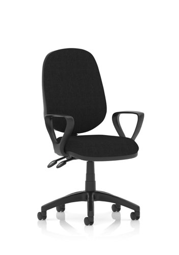KC0022 Eclipse Plus II Lever Task Operator Chair Black With Loop Arms