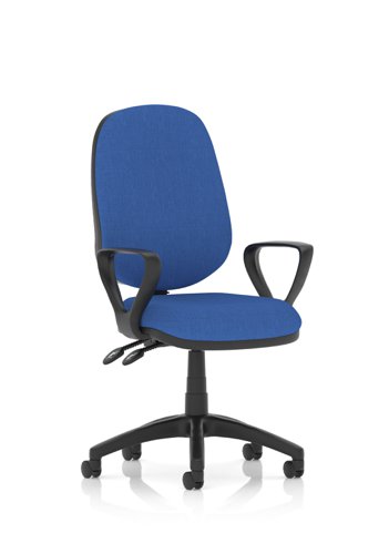 Eclipse II Lever Task Operator Chair Blue With Loop Arms