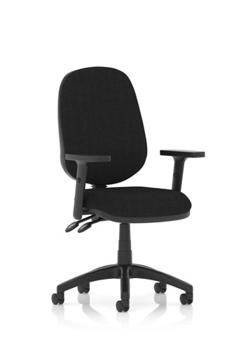 Eclipse Plus II Chair Black Adjustable Arms KC0027 58825DY Buy online at Office 5Star or contact us Tel 01594 810081 for assistance
