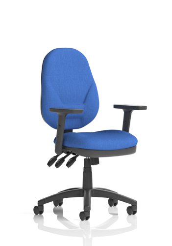 Eclipse XL Lever Task Operator Chair Blue With Height Adjustable Arms
