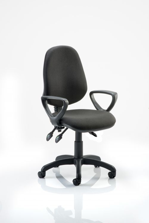 Eclipse III Lever Task Operator Chair Black With Loop Arms