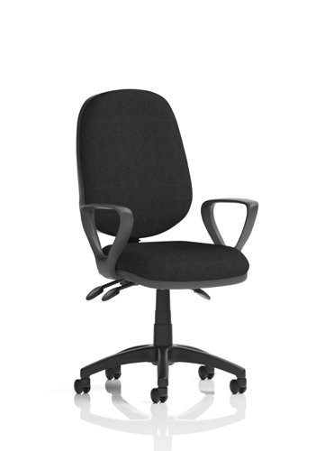 Eclipse III Lever Task Operator Chair Black With Loop Arms