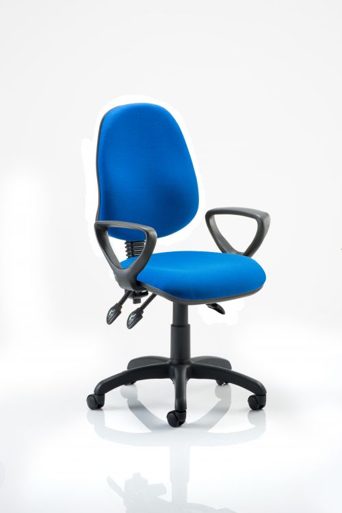 Eclipse III Lever Task Operator Chair Blue With Loop Arms
