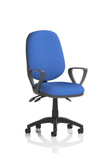 Eclipse III Lever Task Operator Chair Blue With Loop Arms