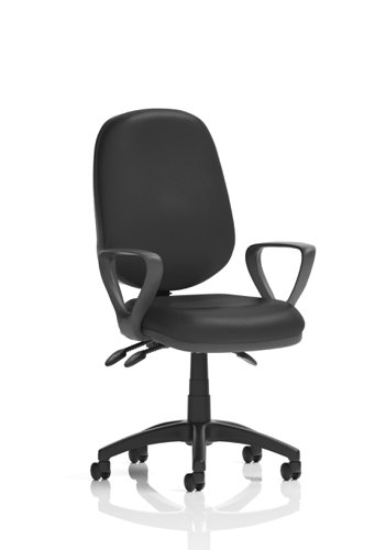 Eclipse III Lever Task Operator Chair Vinyl Black With Loop Arms
