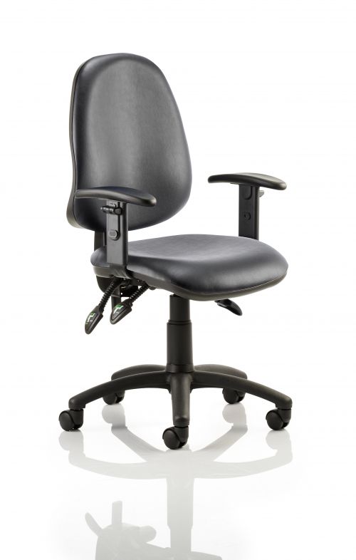Eclipse III Lever Task Operator Chair Vinyl Black With Height Adjustable Arms