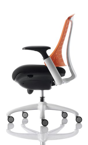 Flex Chair White Frame Back With Orange Back KC0059 Dynamic