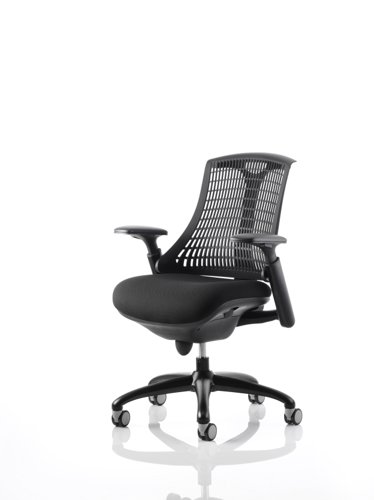KC0071 Flex Task Operator Chair Black Frame With Black Fabric Seat Black Back With Arms
