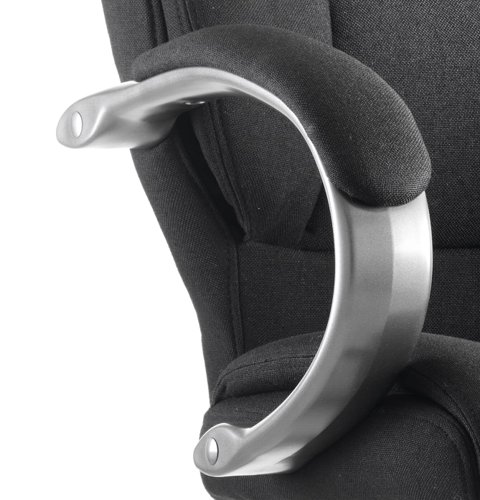 Galloway Cantilever Chair Black Fabric With Arms Dynamic