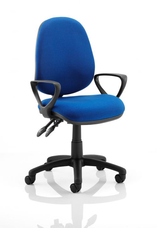 Luna II Lever Task Operator Chair Blue With Loop Arms