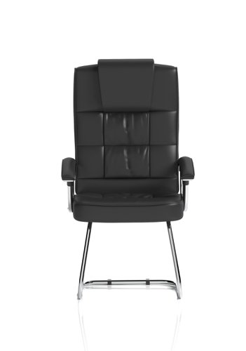 62269DY - Moore Deluxe Soft Bonded Leather Cantilever Visitor Chair with Arms Black - KC0152