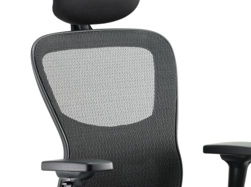 Stealth Shadow Ergo Posture Chair Black Airmesh Seat And Mesh Back With Arms And Headrest