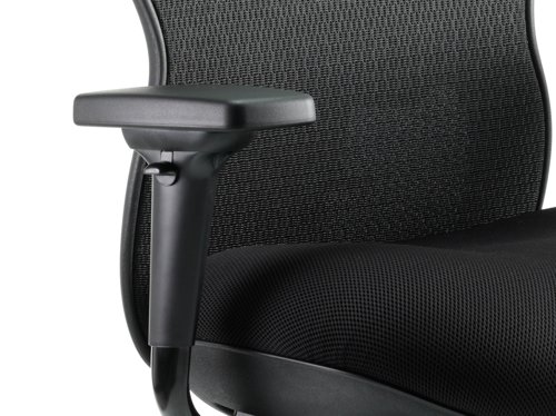KC0158 Stealth Shadow Ergo Posture Chair Black Airmesh Seat And Mesh Back With Arms And Headrest