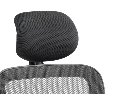 KC0159 Stealth Shadow Ergo Posture Chair Black Mesh Seat And Back  With Arms And Headrest