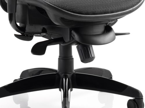 KC0159 Stealth Shadow Ergo Posture Chair Black Mesh Seat And Back  With Arms And Headrest