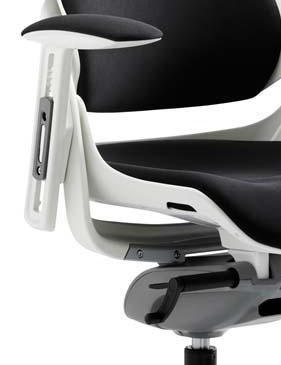 KC0161 Zure Executive Chair White Shell Black Fabric With Arms And Headrest